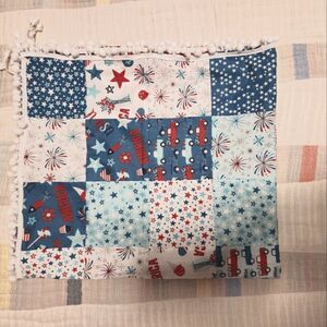 Patriotic table runner with tassels 30"x34"